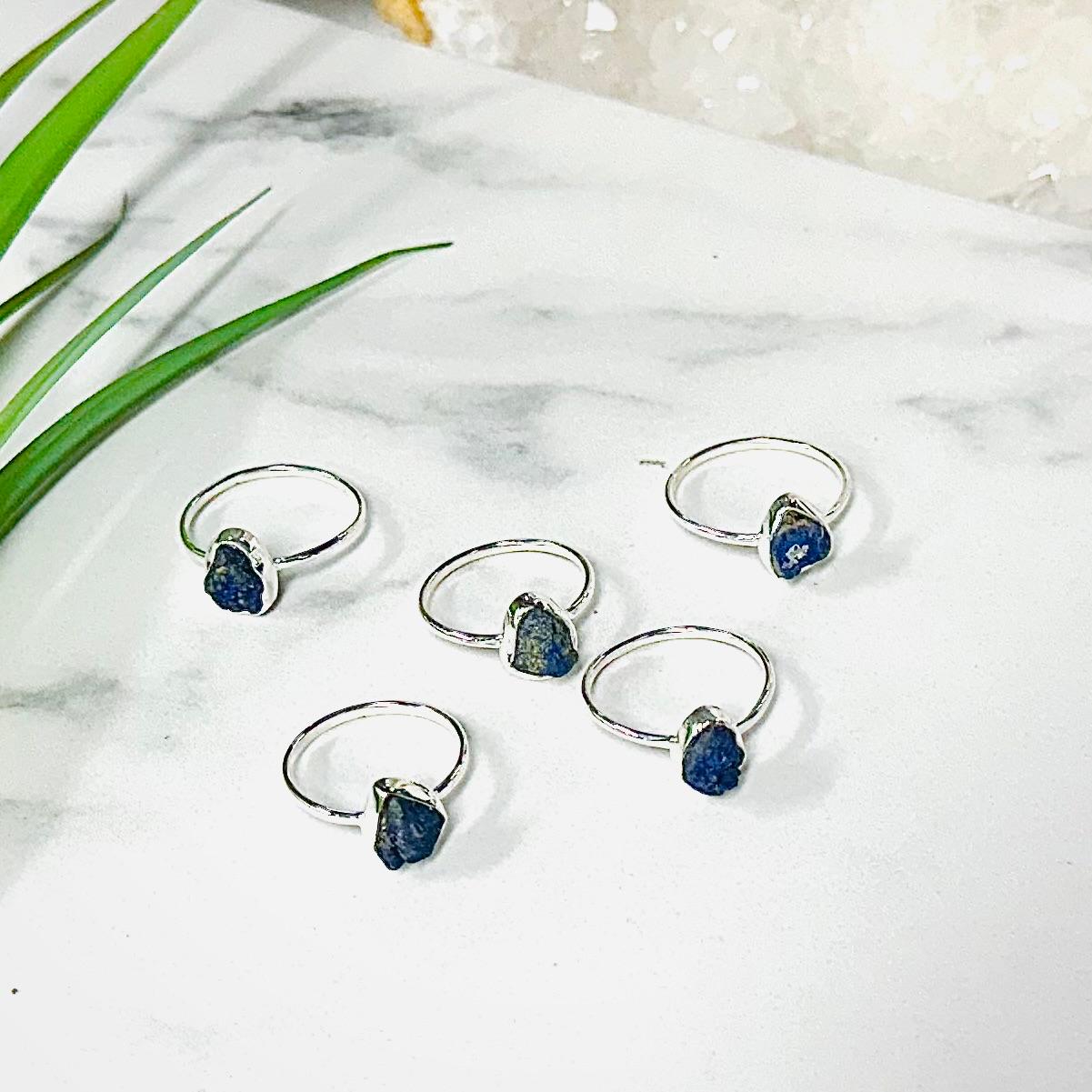 Azurite - Rough - St.Silver Ring Azurite - Rough - St.Silver Ring